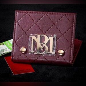 Badgley Mischka Leather card wallet plum color